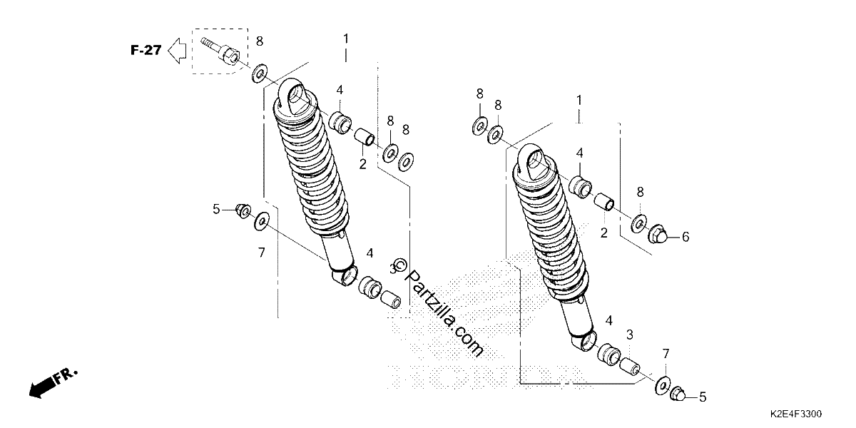 Diagrama de REAR SHOCK ABSORBER
