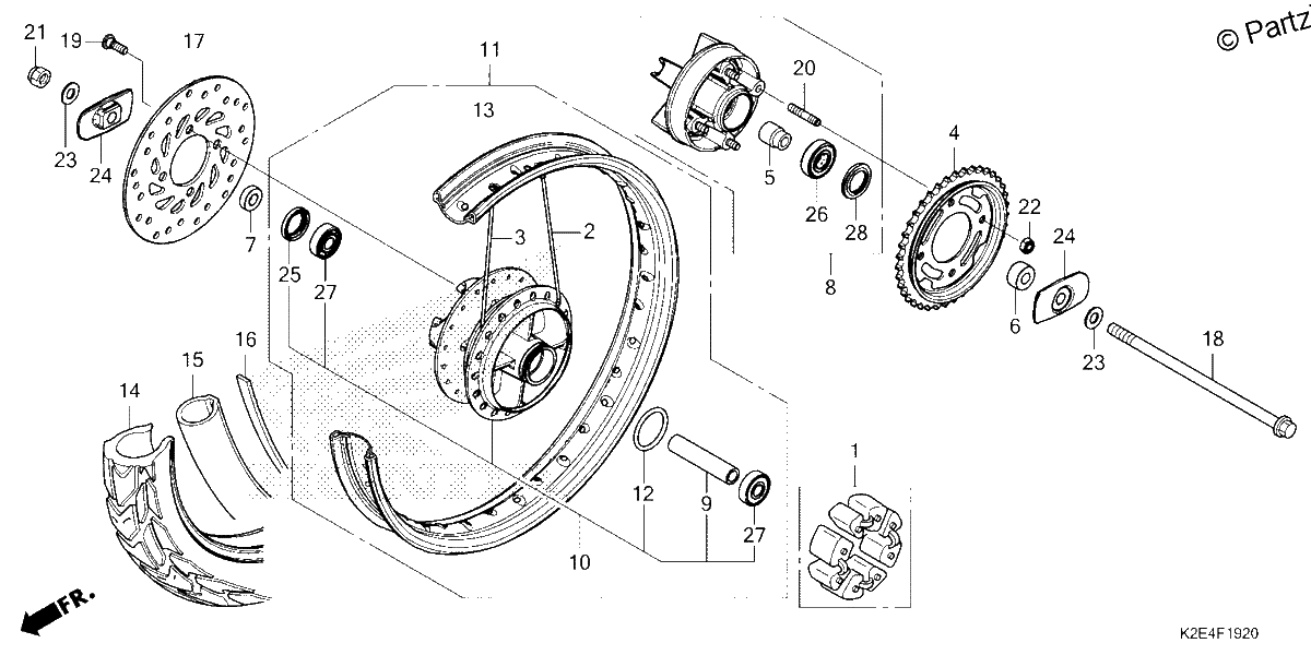 Diagrama de REAR WHEEL