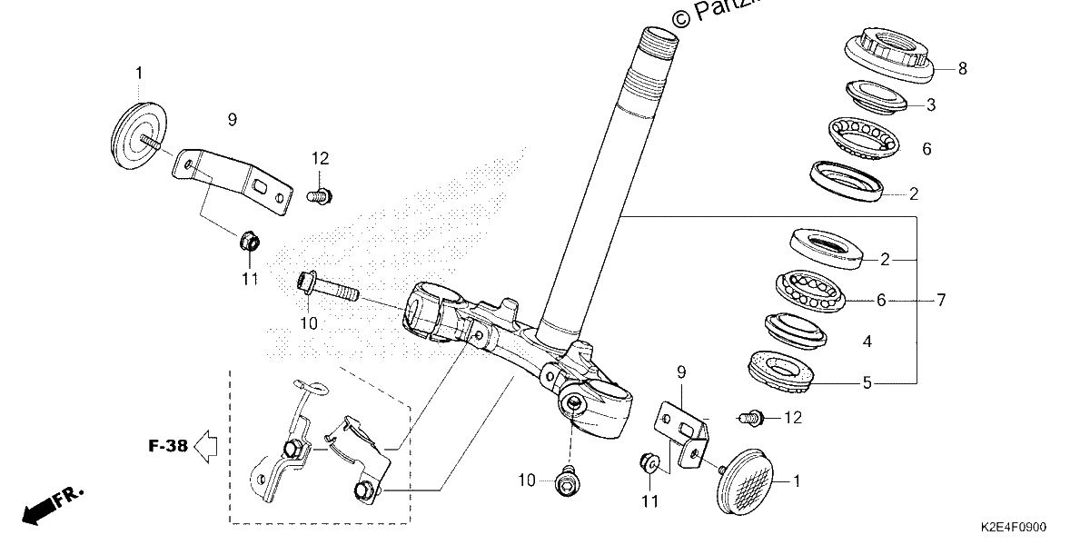 Diagrama de STEERING STEM