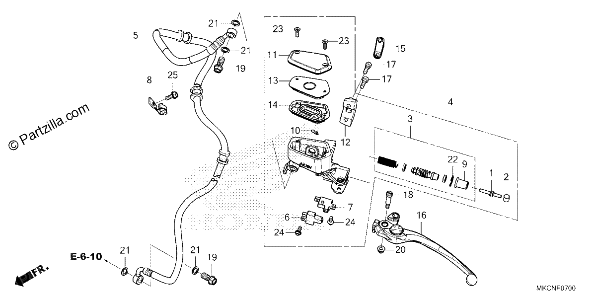 Diagrama de CLUTCH MASTER CYLINDER