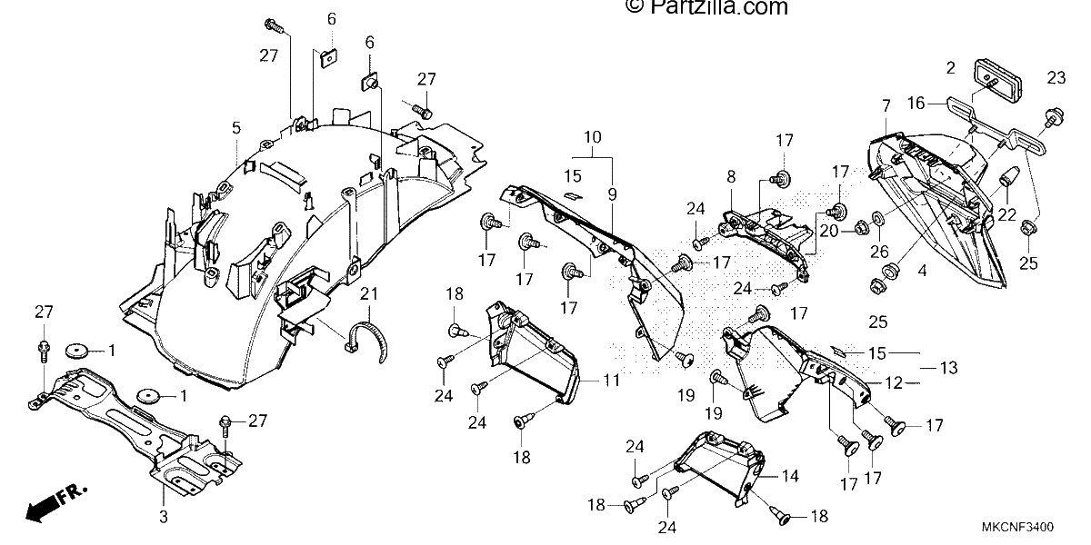 Diagrama de REAR FENDER