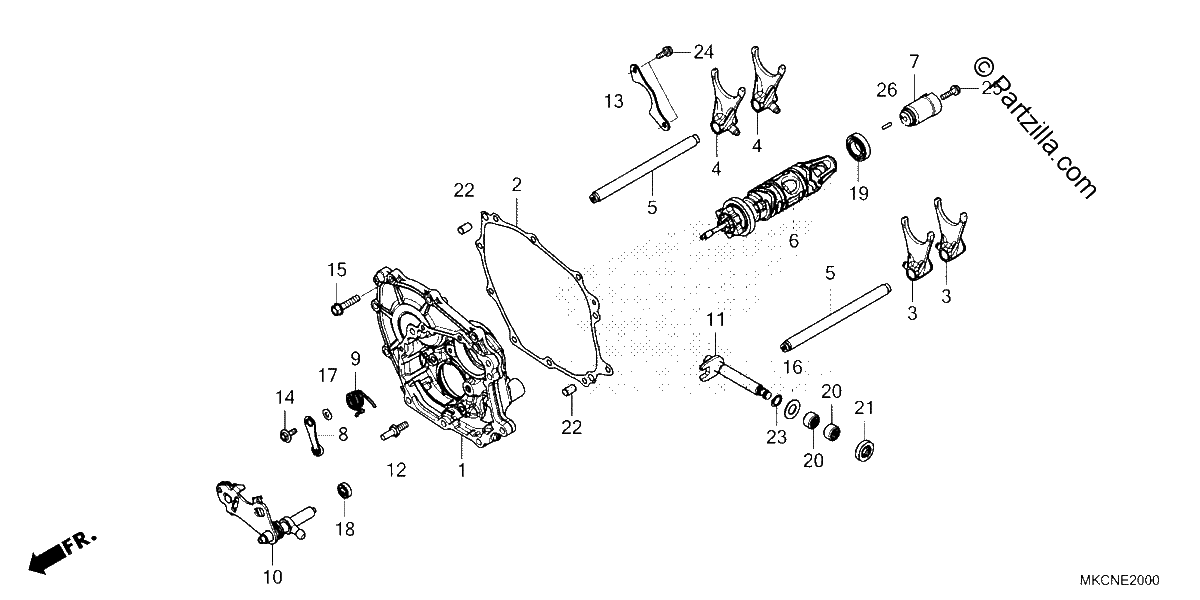 Diagrama de SHIFT DRUM SHIFT FORK