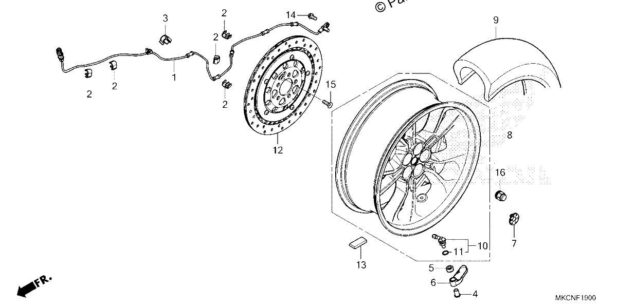 Diagrama de REAR WHEEL