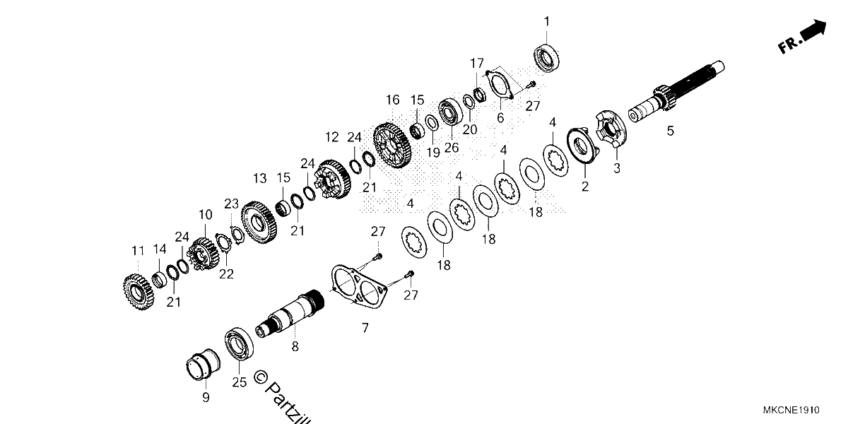 Diagrama de TRANSMISSION MAINSHAFT