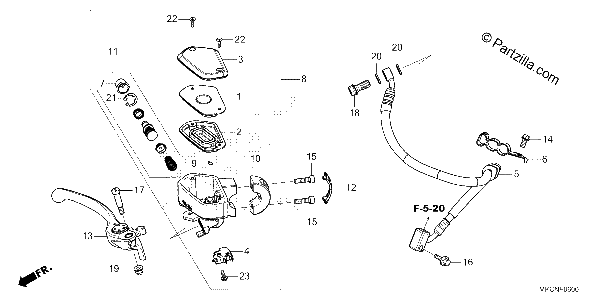 Diagrama de FRONT BRAKE MASTER CYLINDER