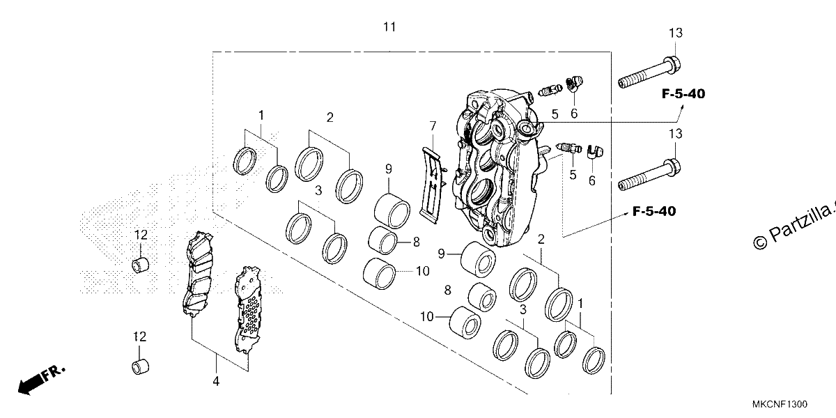 Diagrama de LEFT FRONT BRAKE CALIPER