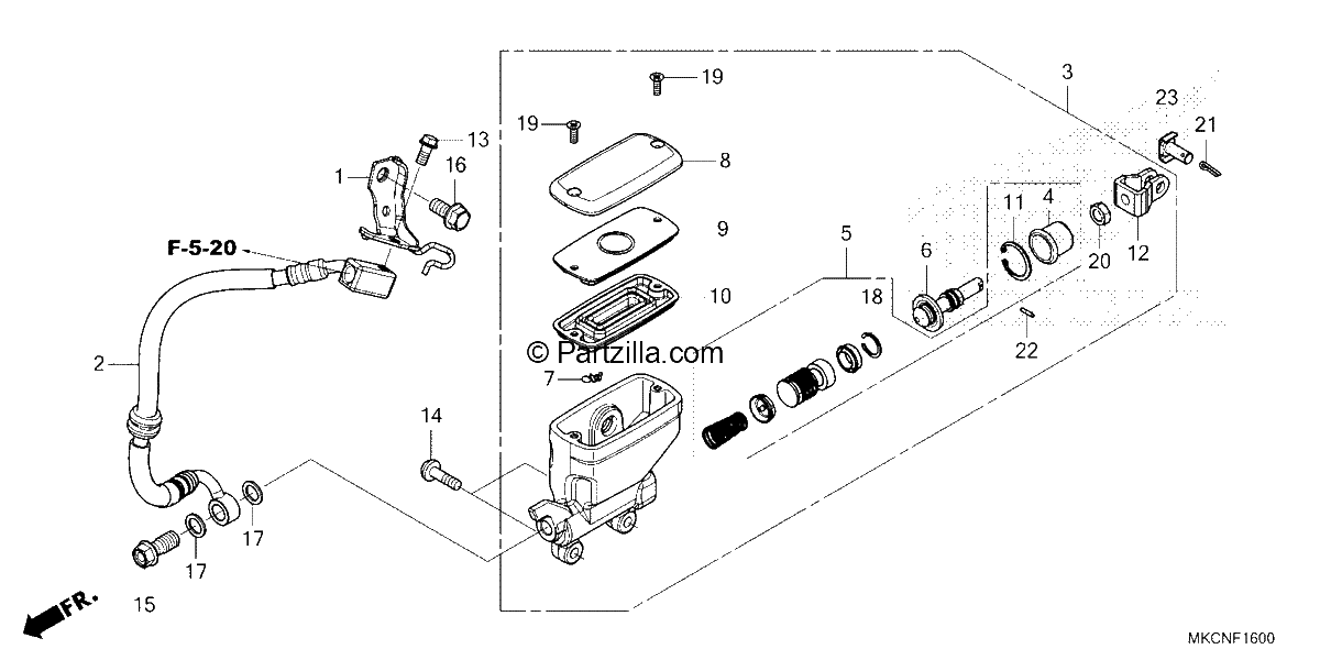 Diagrama de REAR BRAKE MASTER CYLINDER