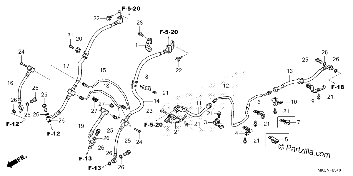 Diagrama de BRAKE HOSE BRAKE PIPE