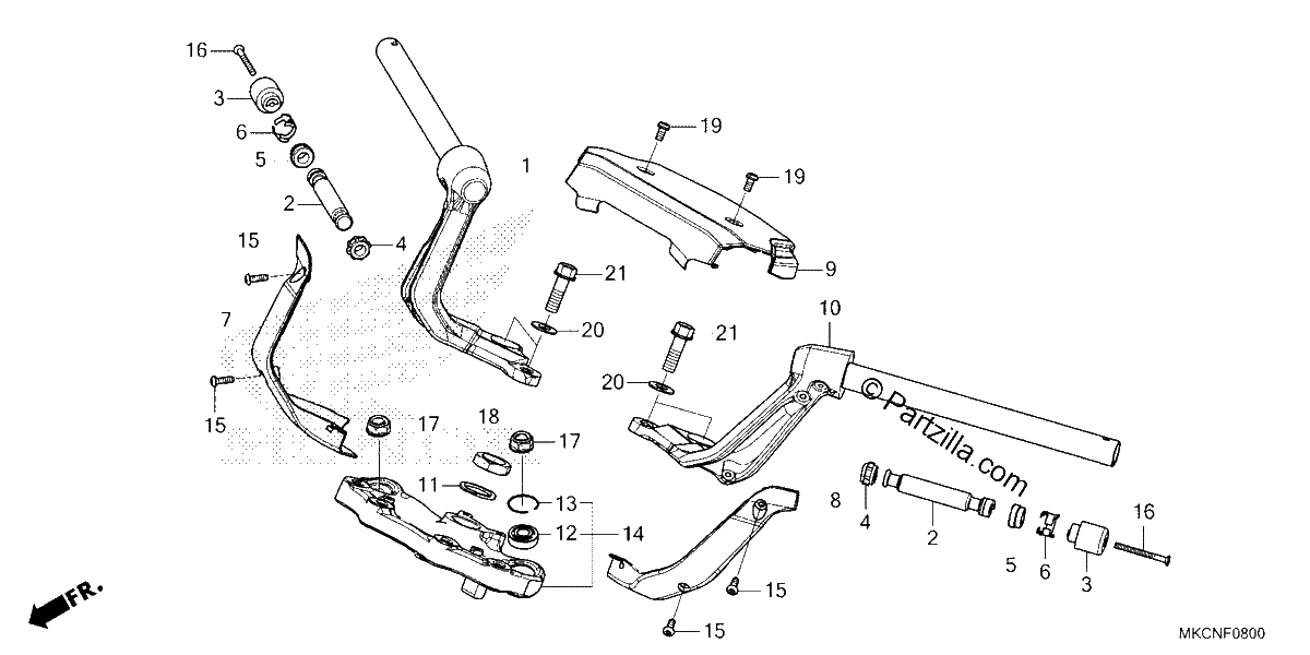 Diagrama de HANDLEBAR TOP BRIDGE