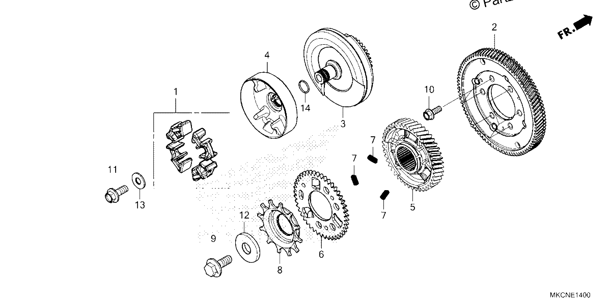 Diagrama de PRIMARY DRIVE GEAR