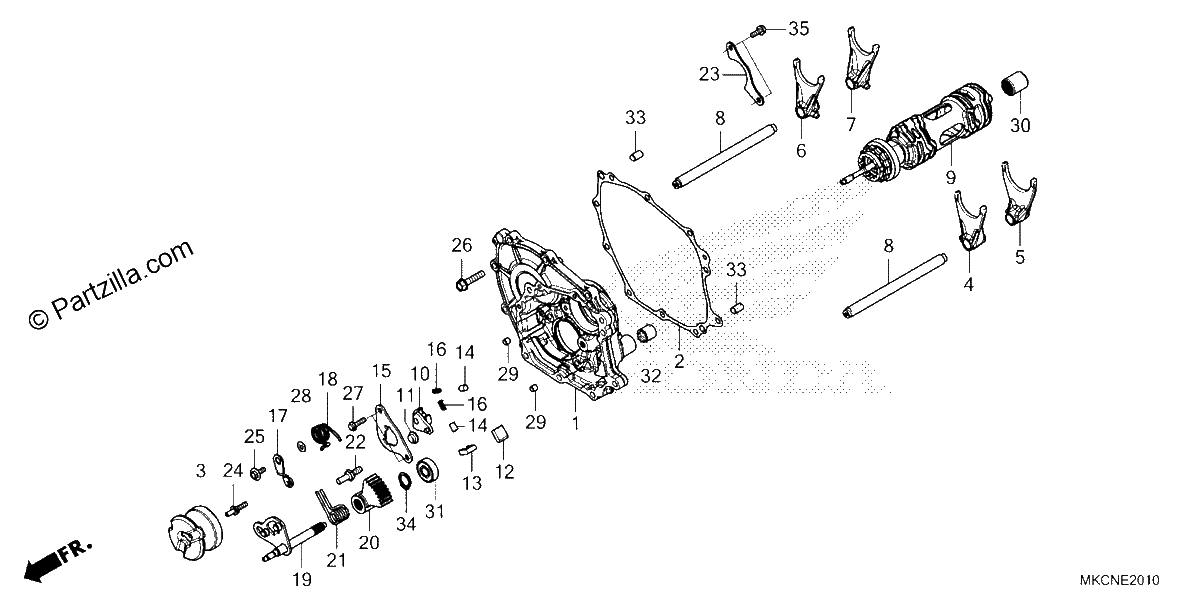 Diagrama de SHIFT DRUM SHIFT FORK DCT