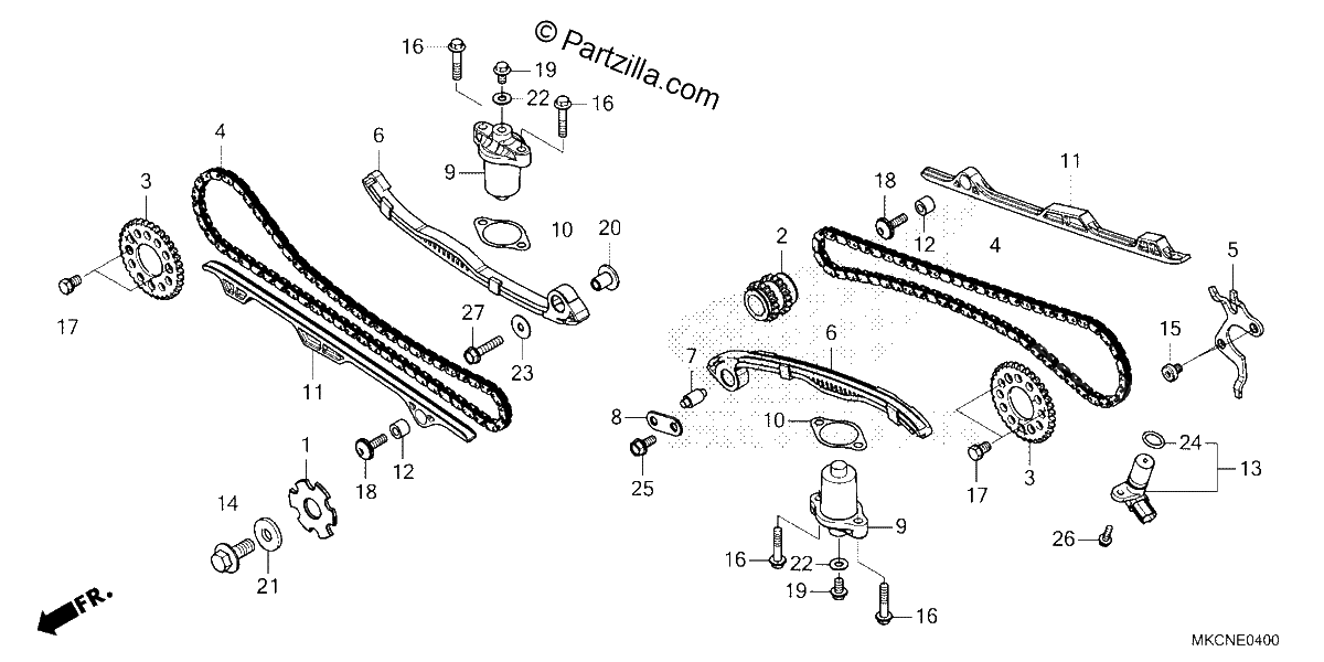 Diagrama de CAM CHAIN TENSIONER