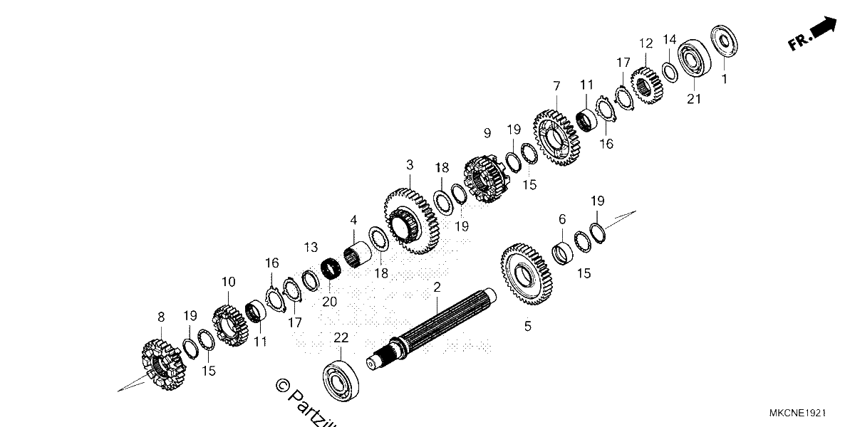 Diagrama de TRANSMISSION COUNTERSHAFT DCT