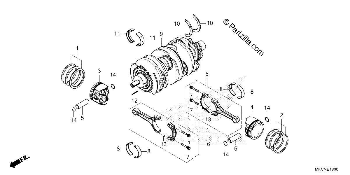 Diagrama de CRANKSHAFT PISTON