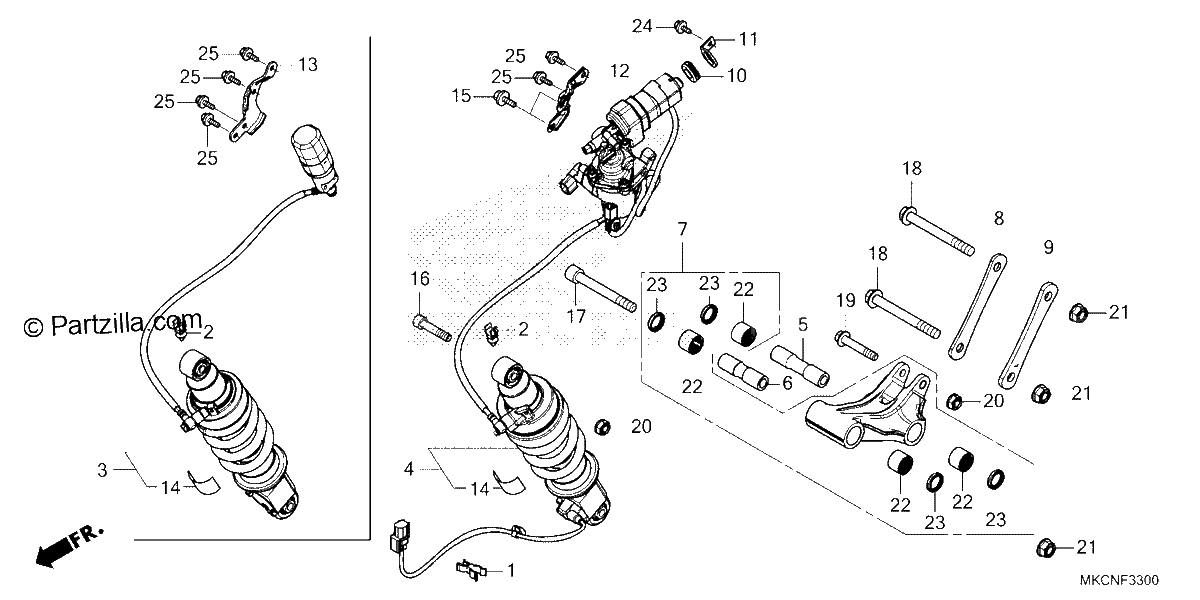 Diagrama de REAR SHOCK ABSORBER