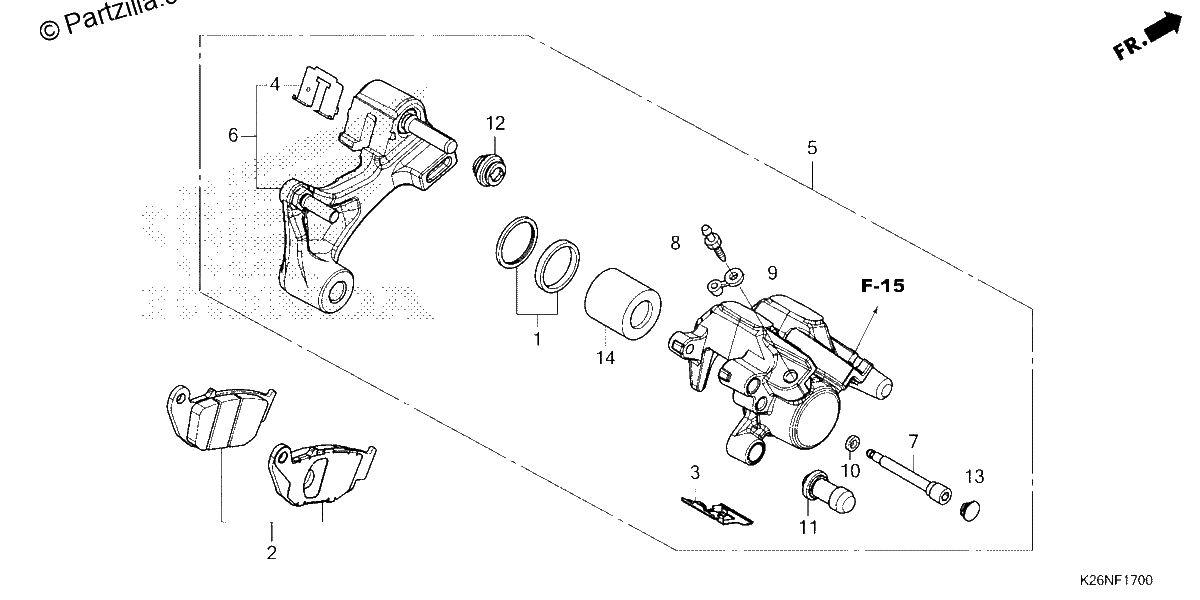 Diagrama de REAR BRAKE CALIPER