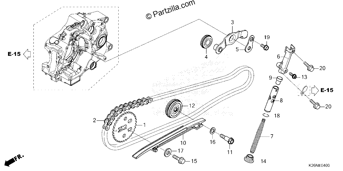 Diagrama de CAM CHAIN TENSIONER