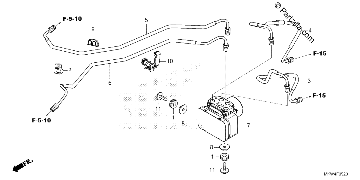 Diagrama de ABS MODULATOR BRAKE PIPE