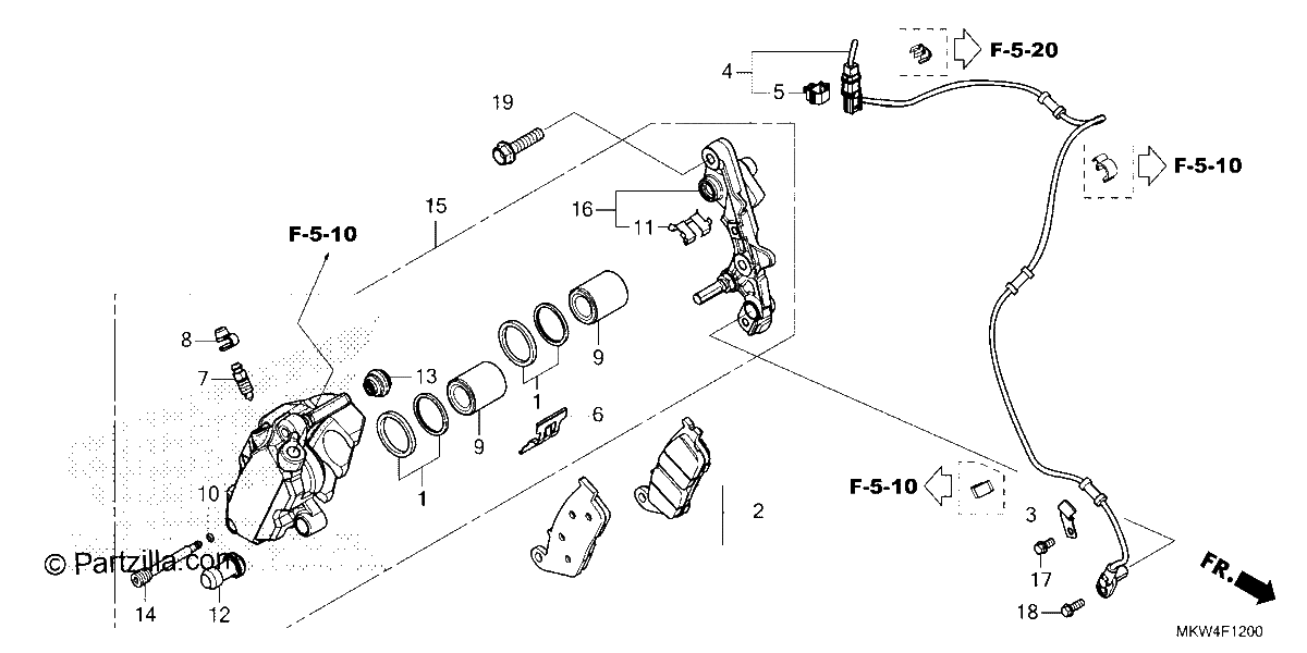 Diagrama de FRONT BRAKE CALIPER