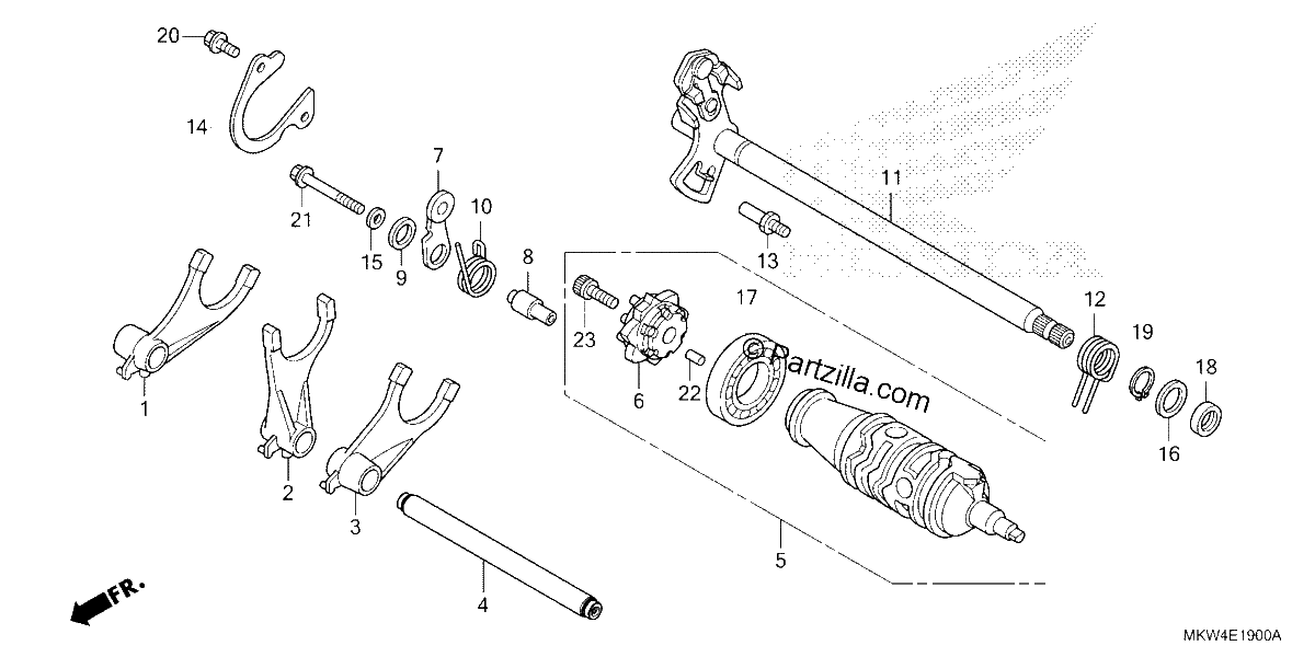 Diagrama de GEARSHIFT DRUM 1