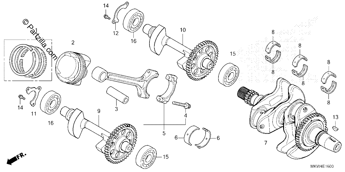 Diagrama de CRANKSHAFT PISTON