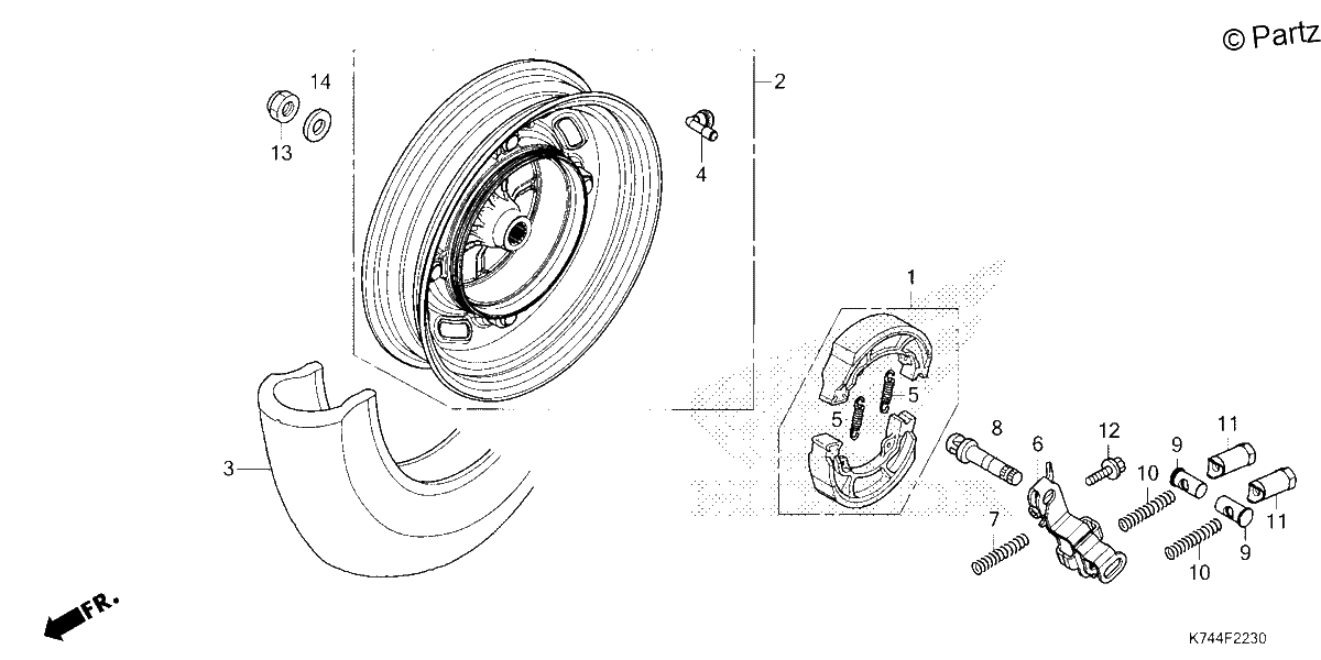 Diagrama de REAR WHEEL