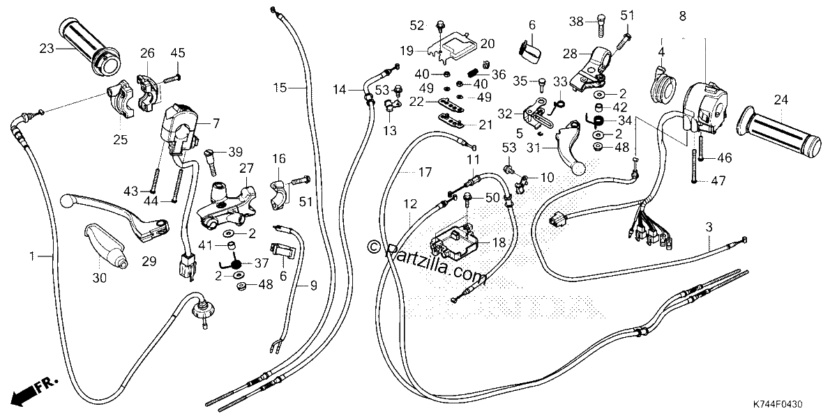 Diagrama de HANDLE LEVER SWITCH CABLE