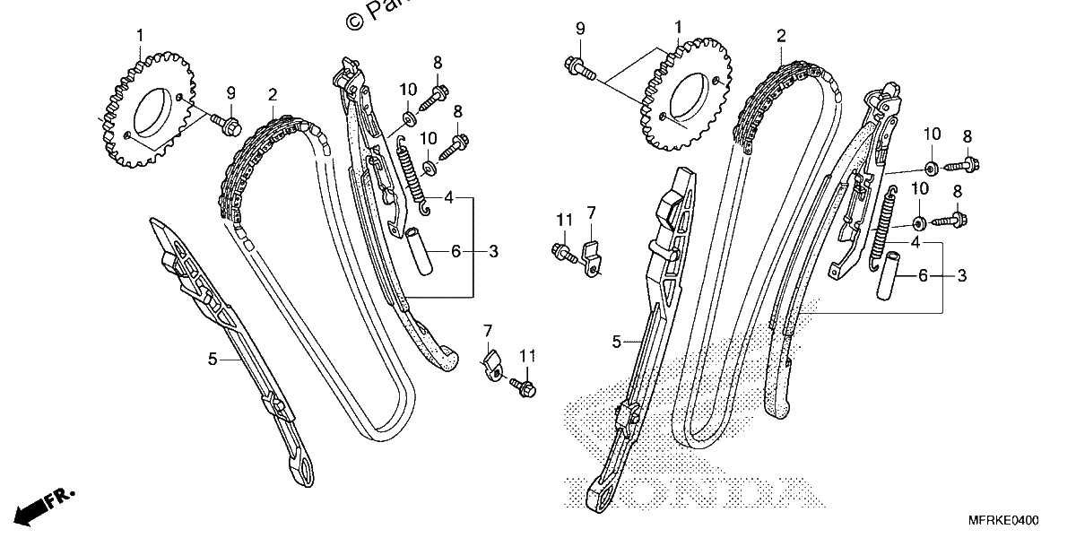 Diagrama de CAM CHAIN TENSIONER