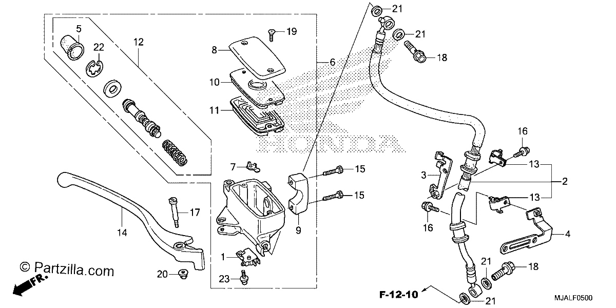 Diagrama de FRONT BRAKE MASTER CYLINDER 1