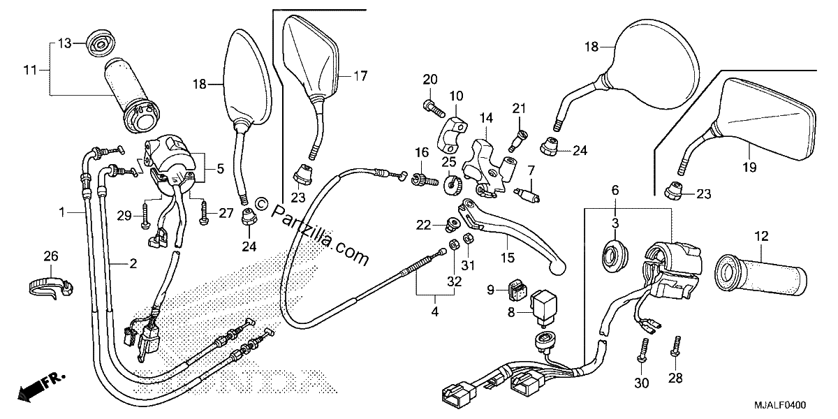 Diagrama de HANDLE LEVER SWITCH CABLE