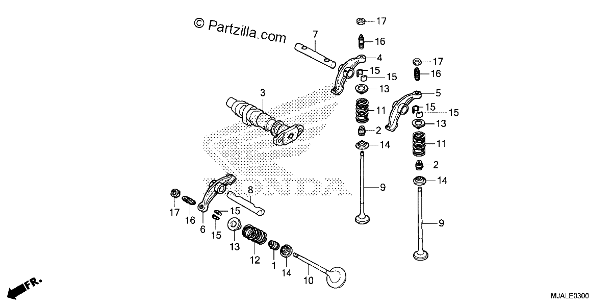 Diagrama de CAMSHAFT VALVE FRONT