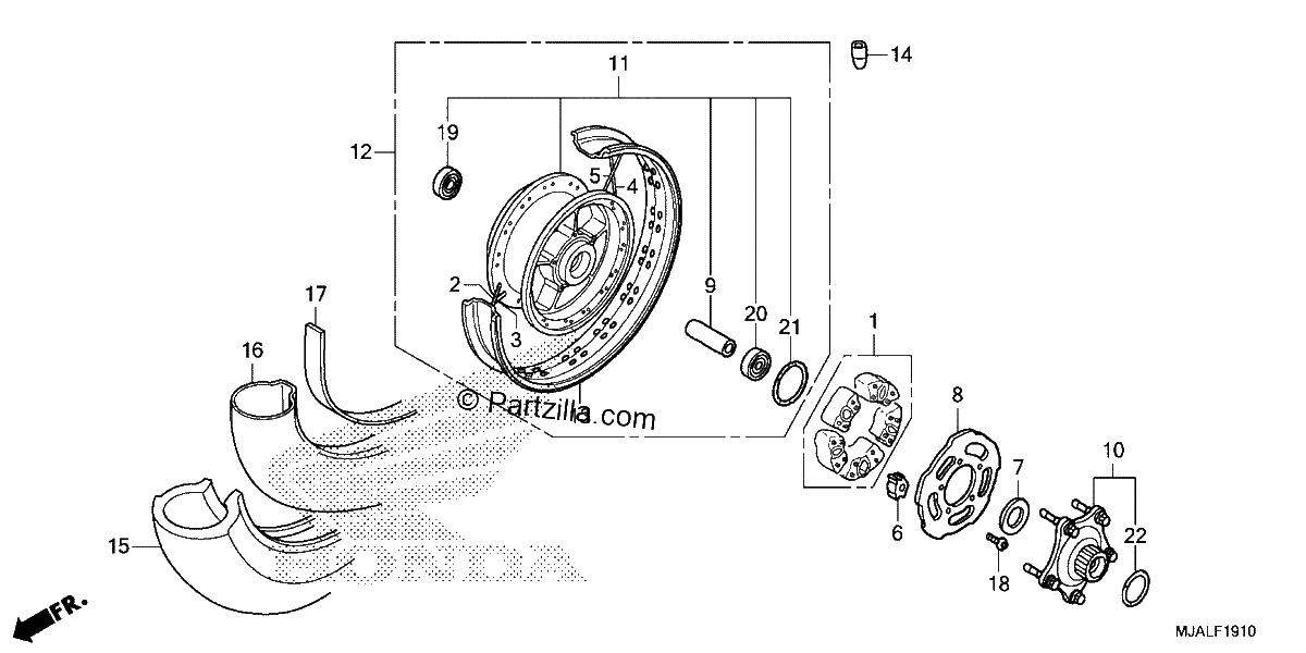 Diagrama de REAR WHEEL 1