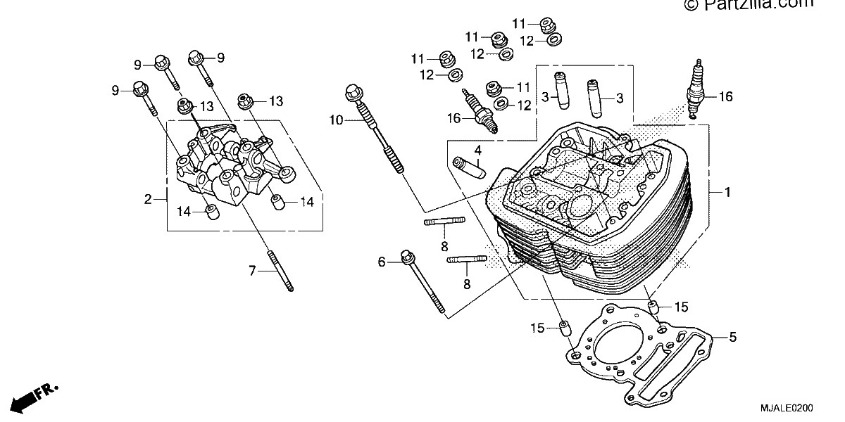 Diagrama de FRONT CYLINDER HEAD