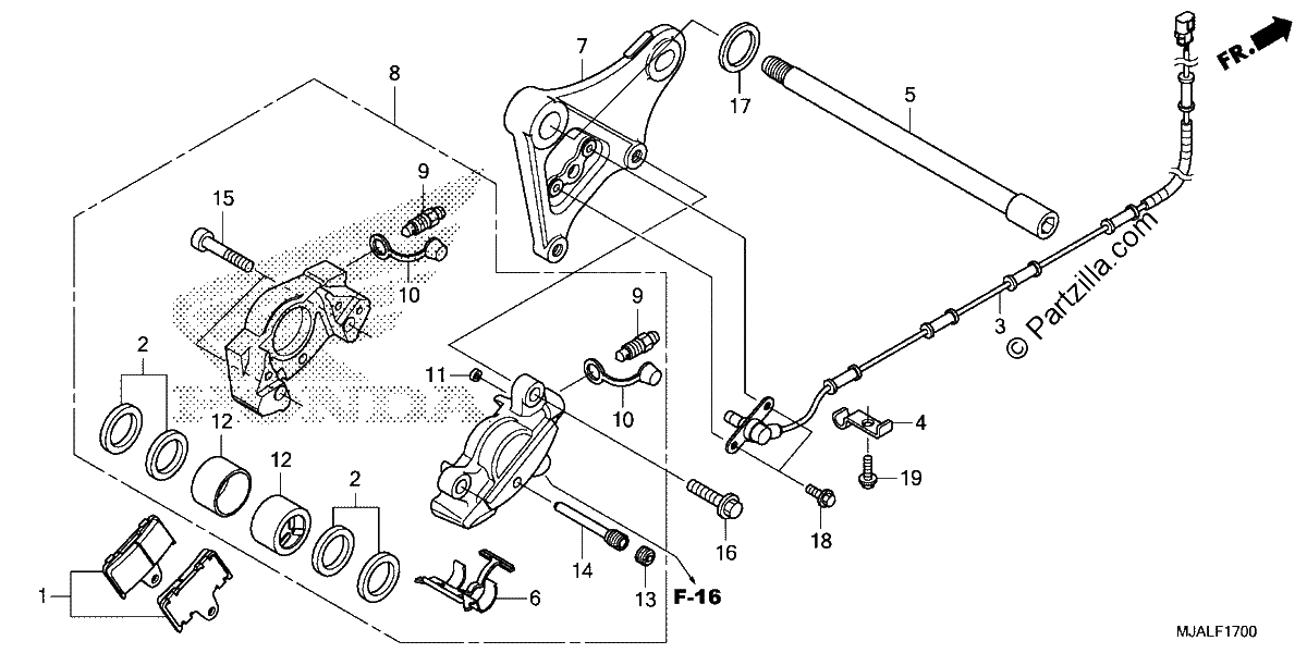 Diagrama de REAR BRAKE CALIPER