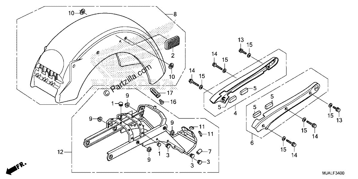 Diagrama de REAR FENDER 1