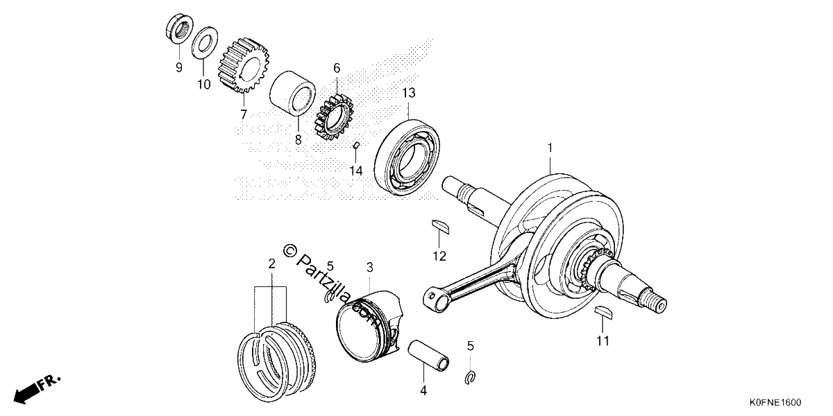 Diagrama de CRANKSHAFT PISTON