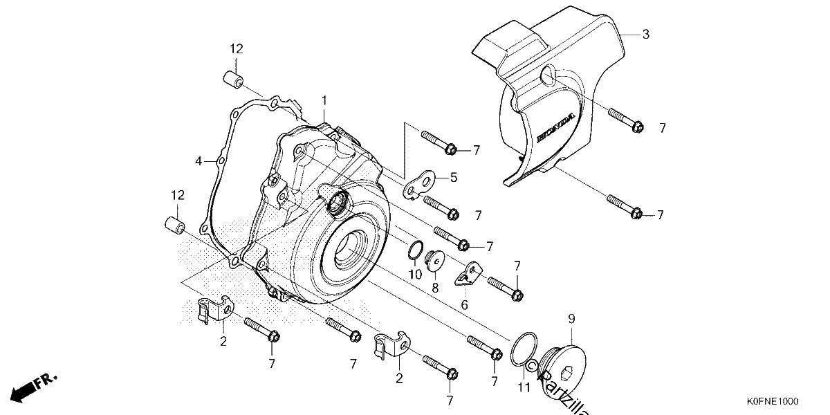 Diagrama de LEFT CRANKCASE COVER