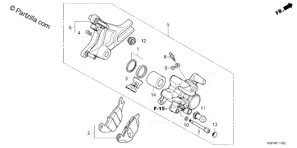 Diagrama de REAR BRAKE CALIPER