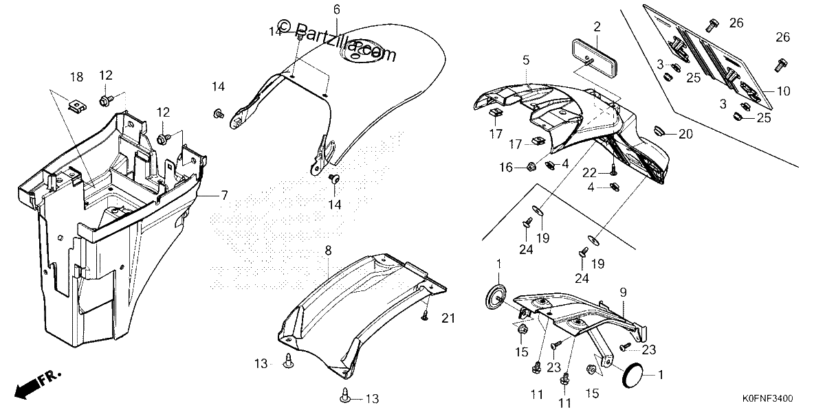 Diagrama de REAR FENDER