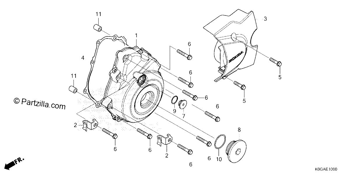 Diagrama de LEFT CRANKCASE COVER