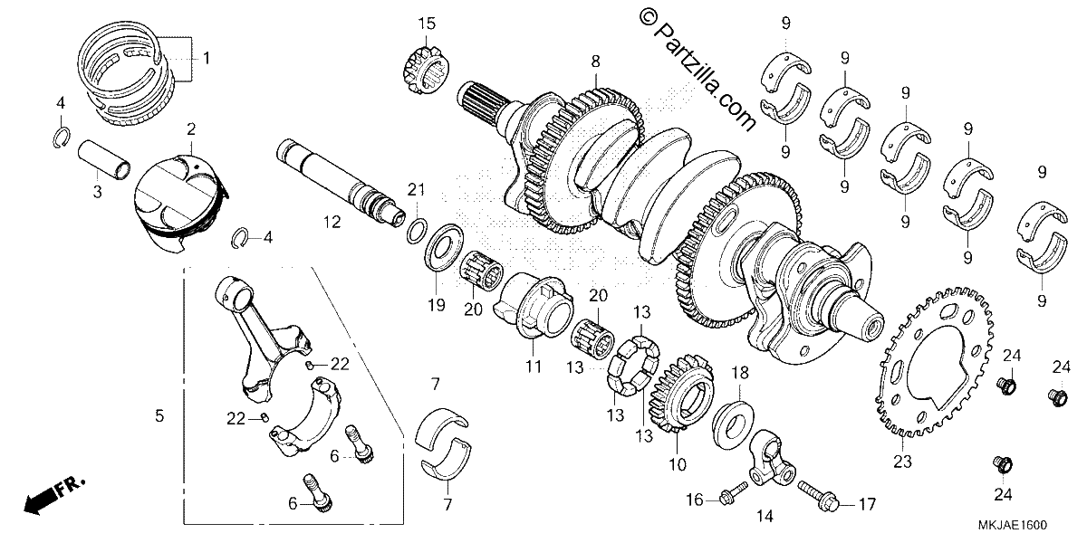 Diagrama de CRANKSHAFT PISTON