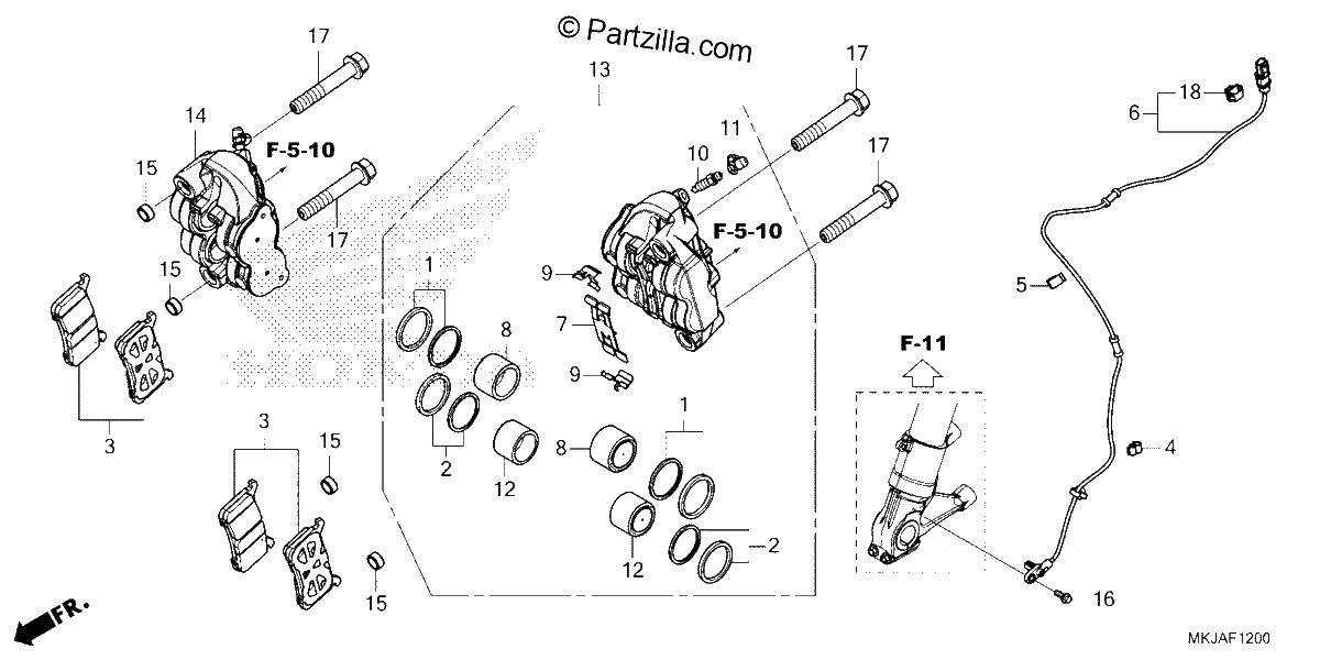 Diagrama de FRONT BRAKE CALIPER