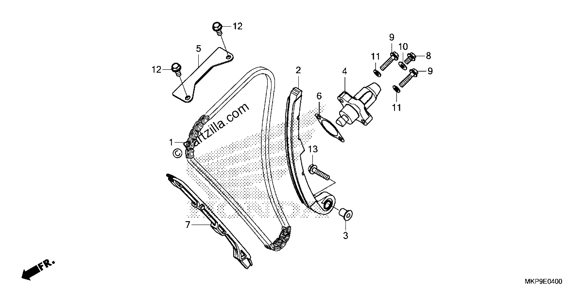 Diagrama de CAM CHAIN TENSIONER