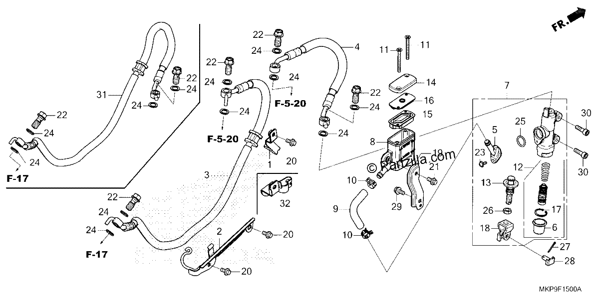 Diagrama de REAR BRAKE MASTER CYLINDER