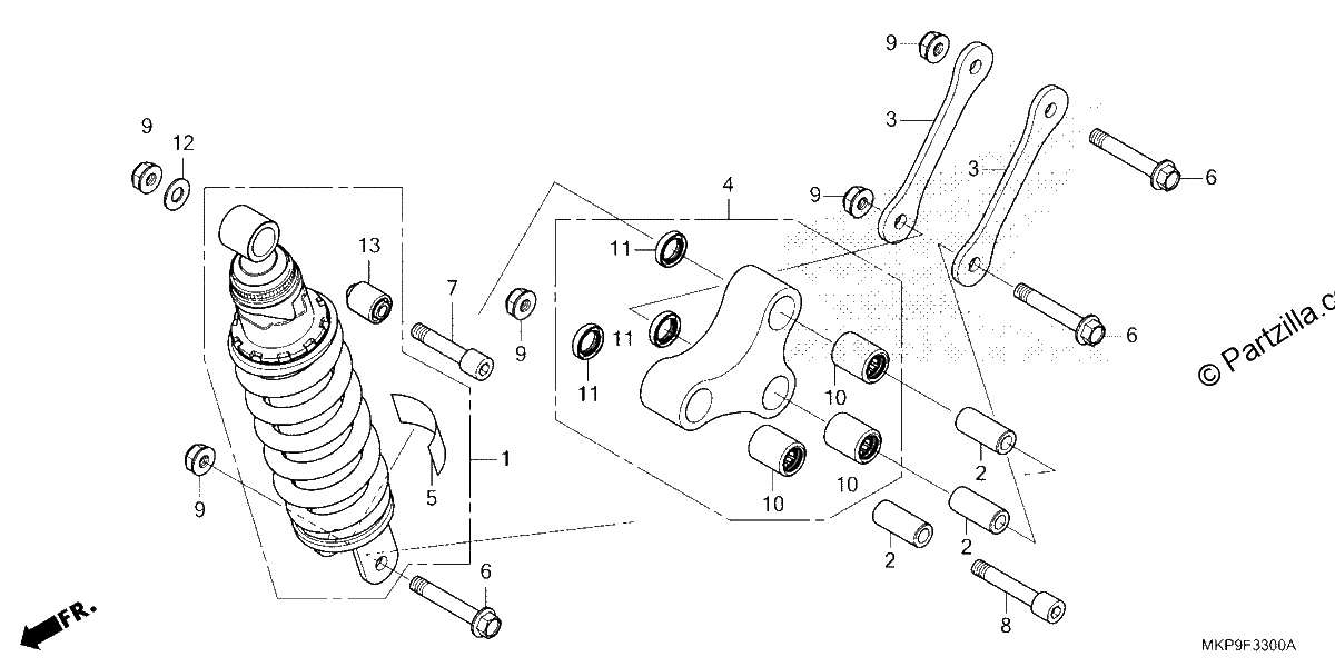 Diagrama de REAR SHOCK ABSORBER