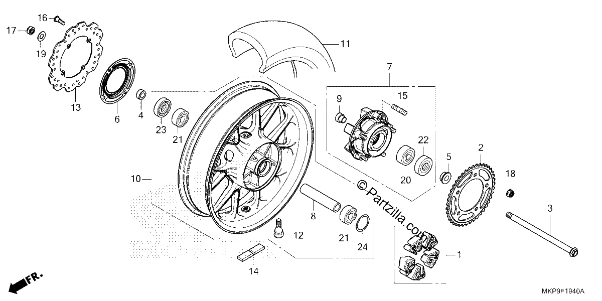 Diagrama de REAR WHEEL
