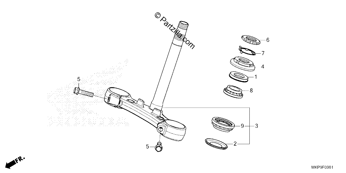 Diagrama de STEERING STEM CB500FA 39 22 39 23