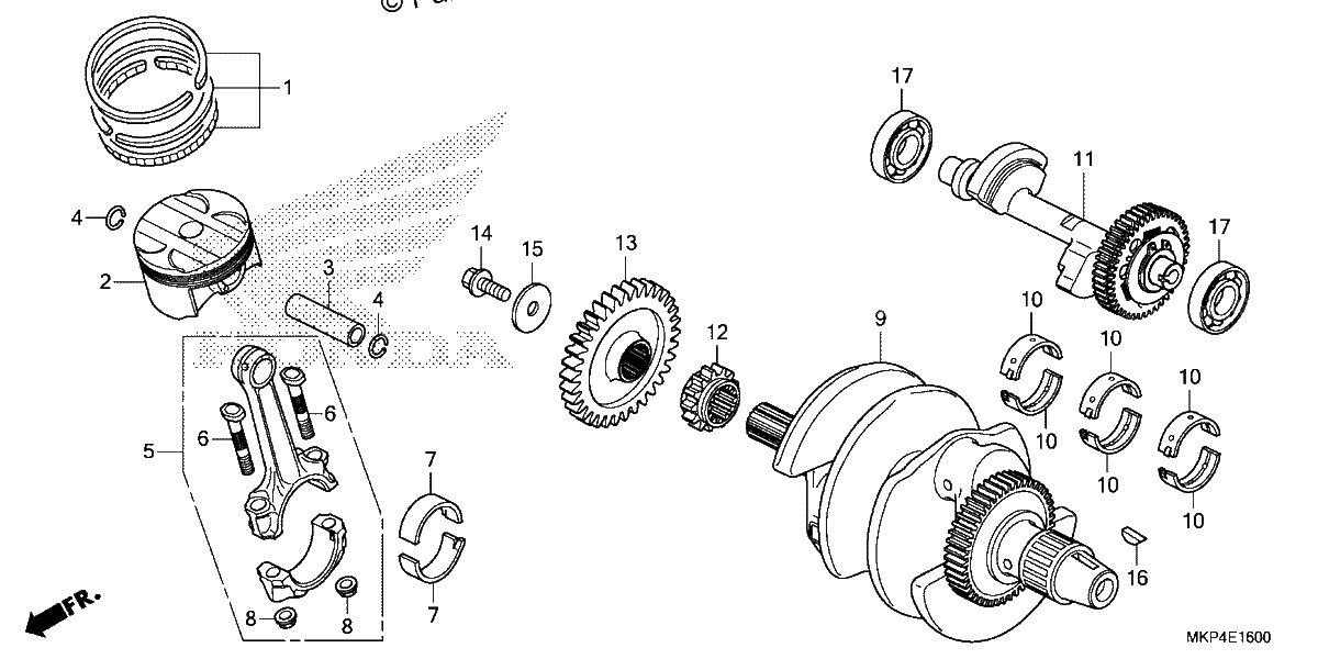Diagrama de CRANKSHAFT PISTON