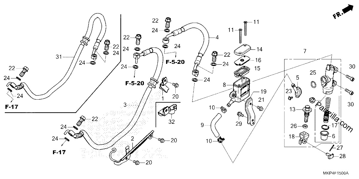 Diagrama de REAR BRAKE MASTER CYLINDER