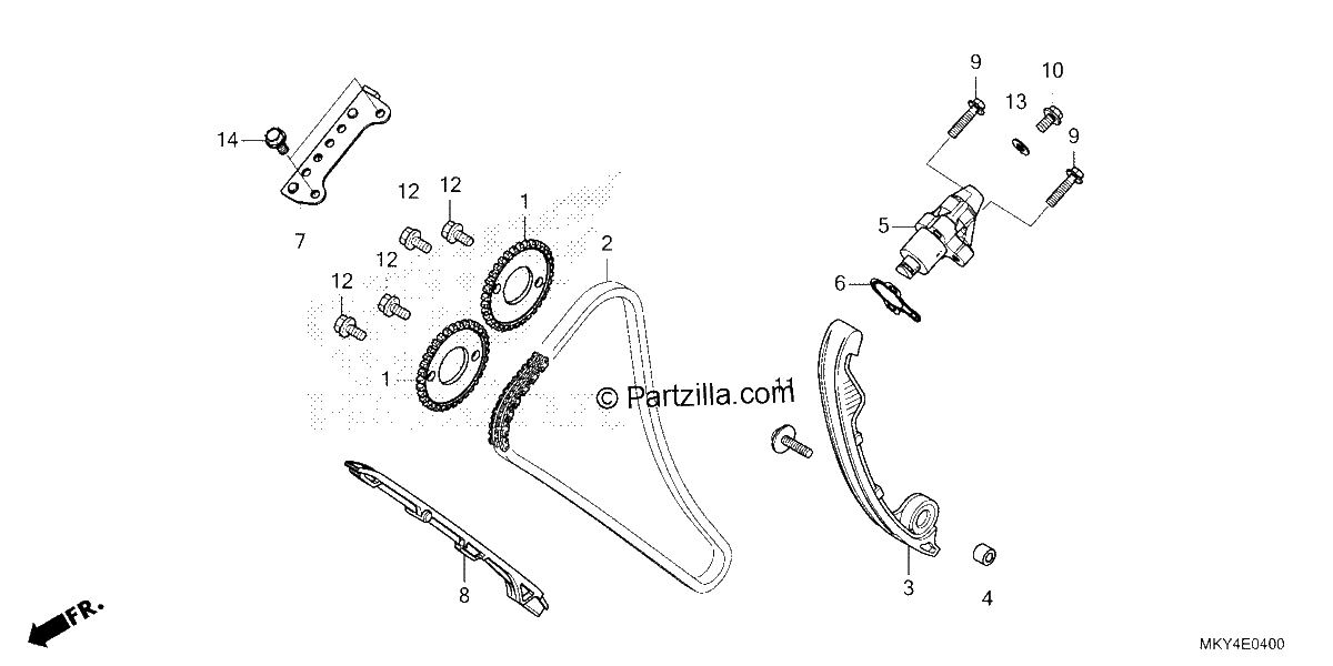 Diagrama de CAM CHAIN TENSIONER